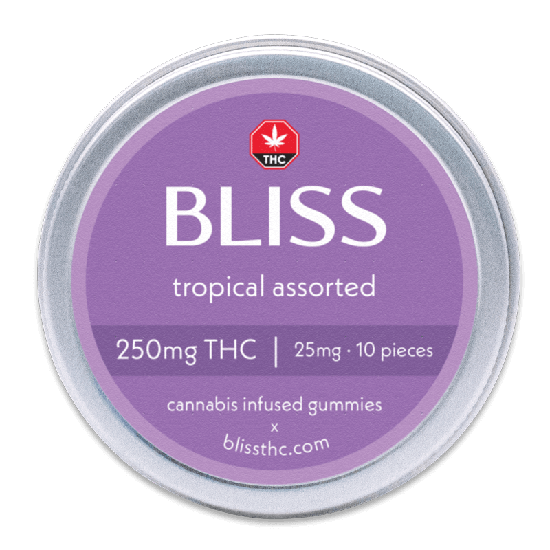 Bliss Tropical Assorted 250mg THC Candies