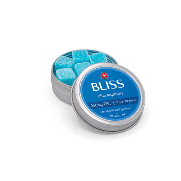 Buy Bliss Blue Raspberry 250mg THC Gummies