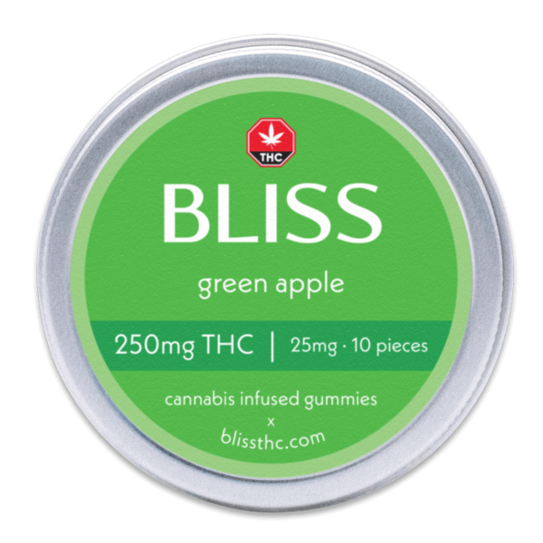 Bliss Green Apple 250mg THC Gummies