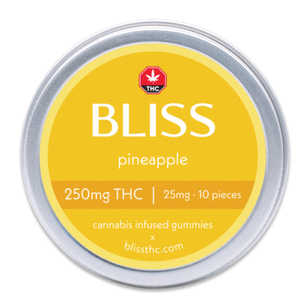 Bliss Pineapple 250mg THC Gummies