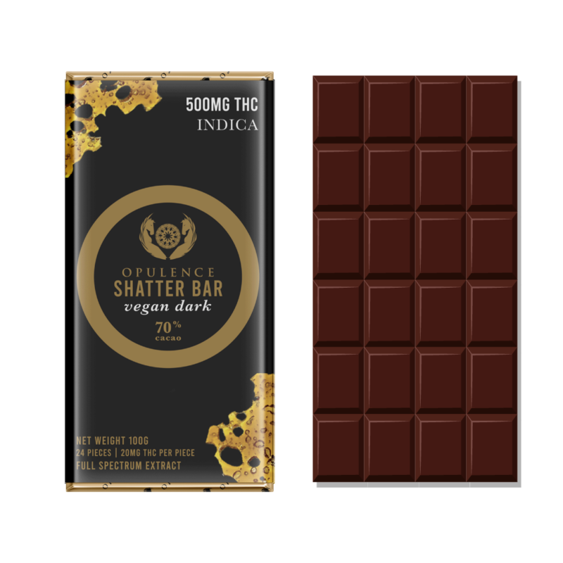 Opulence Shatter Bar Vegan Dark Chocolate 500mg (Indica)